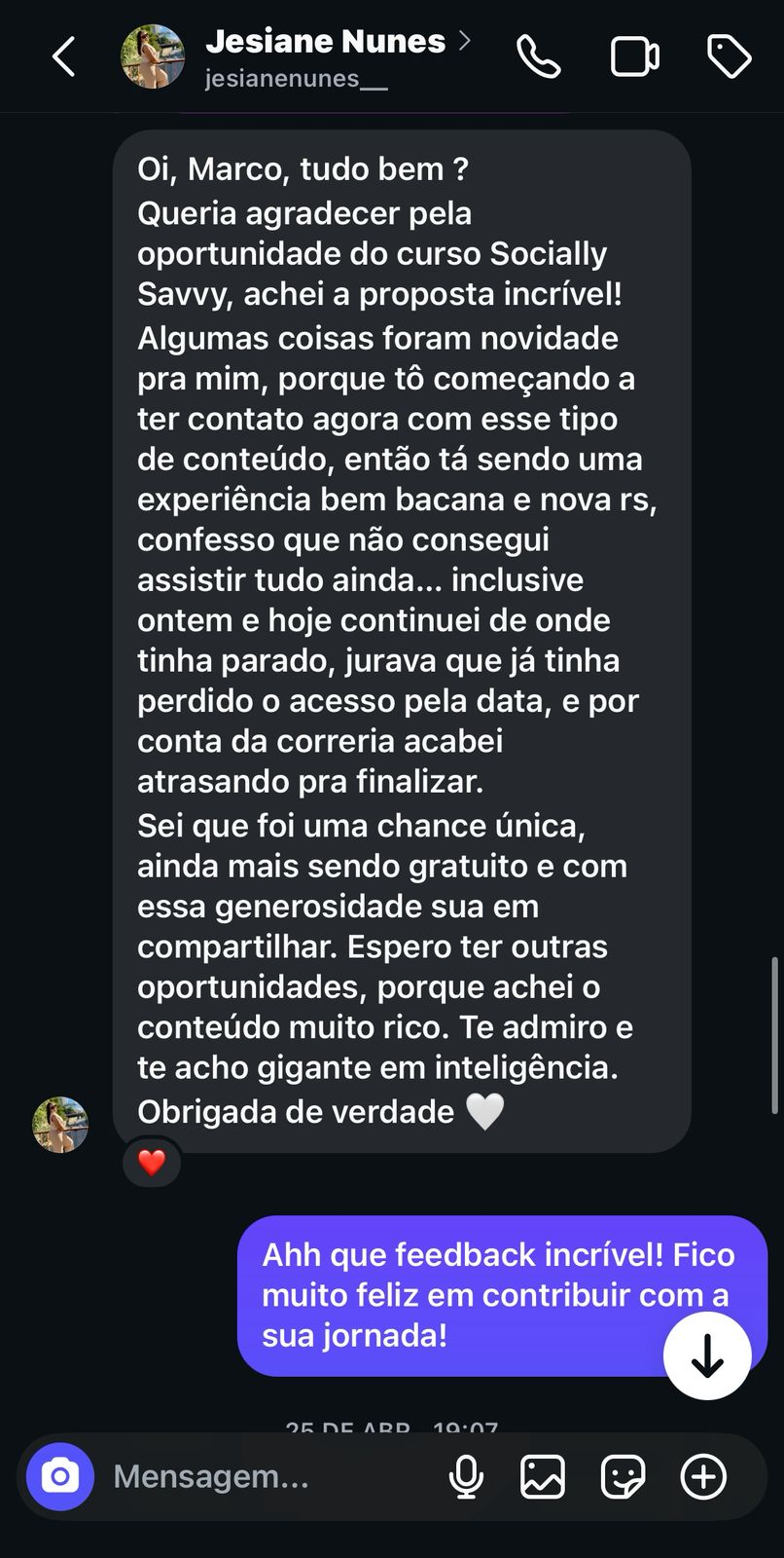 Depoimento de Jesiane Nunes